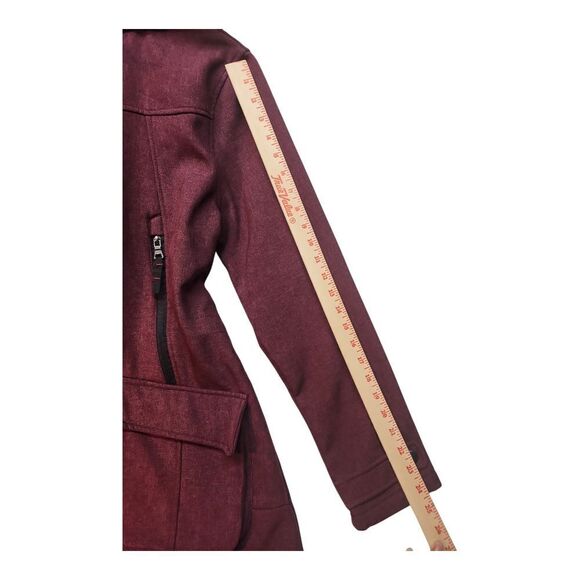 Celsius Premium Maroon Red Parka Coat Cinch Waist Fleece Lined Size XL - Picture 6 of 10